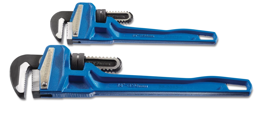 Mastercraft Cast Iron Pipe Wrench Set 10-in & 14-in - Image 2