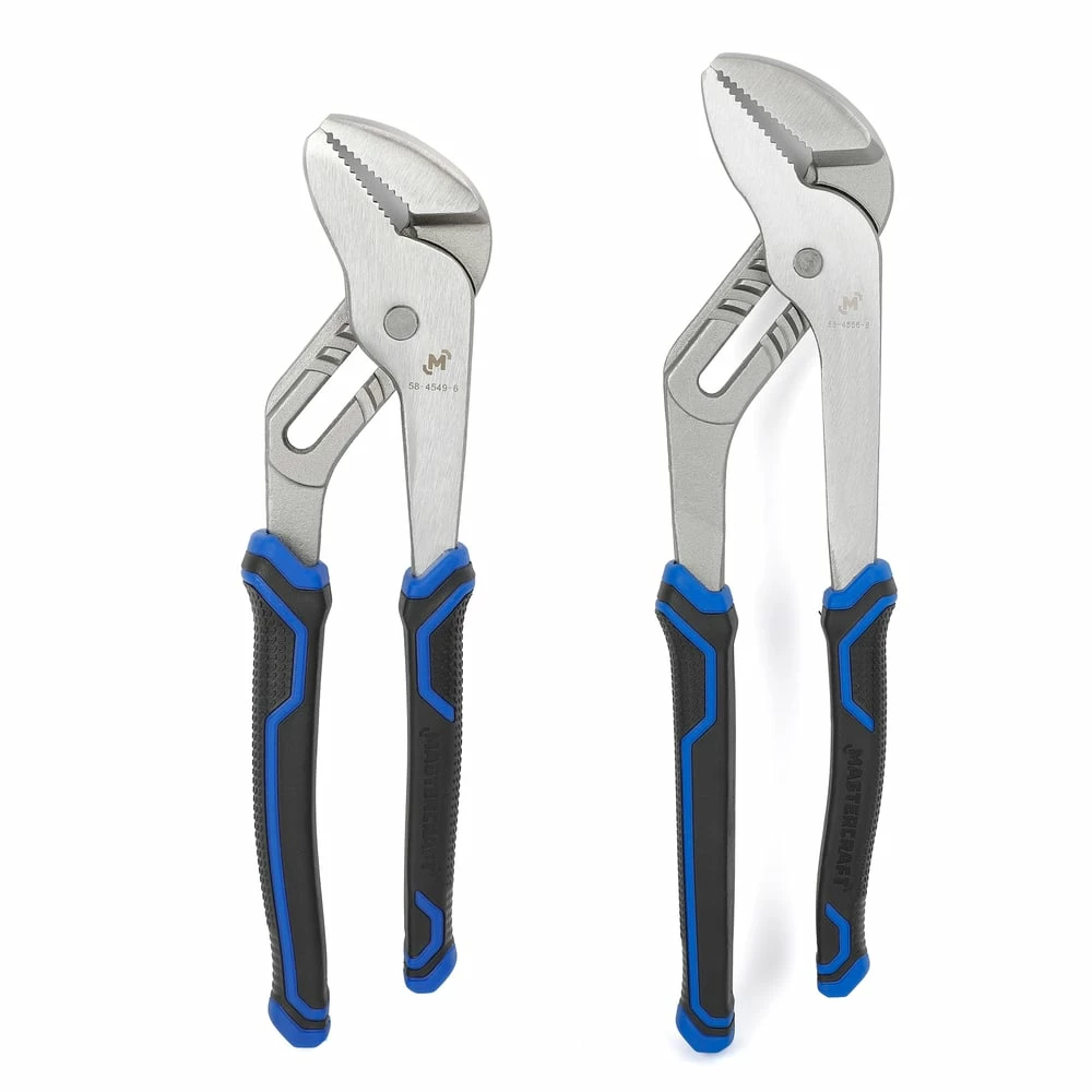Mastercraft Tongue & Groove Pliers Set, Comfort Grip Double-Shot Handles, Rust Resistant, 2-pc