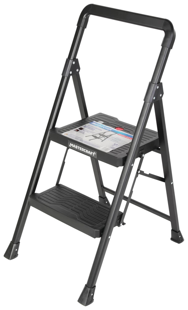 Mastercraft 2-Step Metal/Plastic Folding Step Stool, 250-lb, 3.1 Ft - Image 4