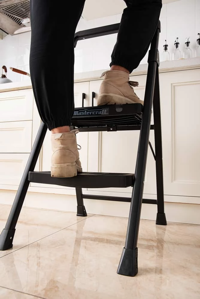 Mastercraft 2-Step Metal/Plastic Folding Step Stool, 250-lb, 3.1 Ft - Image 7
