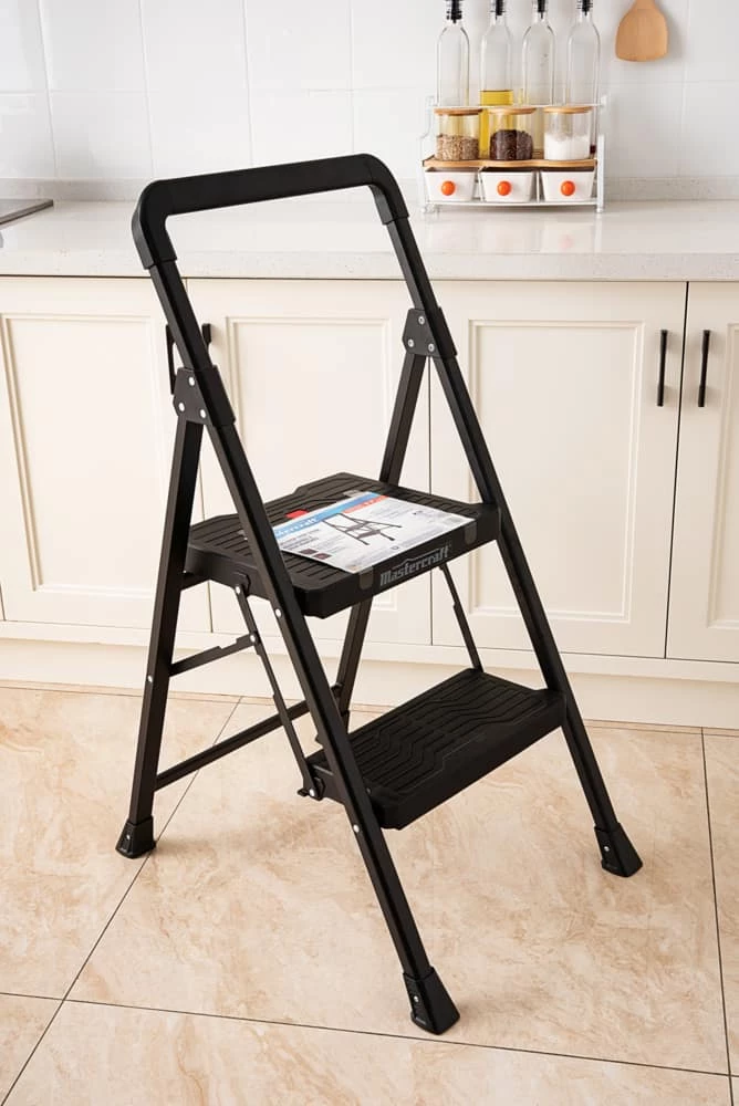Mastercraft 2-Step Metal/Plastic Folding Step Stool, 250-lb, 3.1 Ft - Image 8