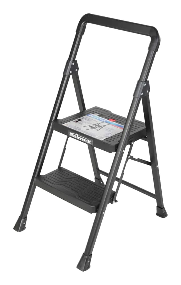 Mastercraft 2-Step Metal/Plastic Folding Step Stool, 250-lb, 3.1 Ft - Image 3