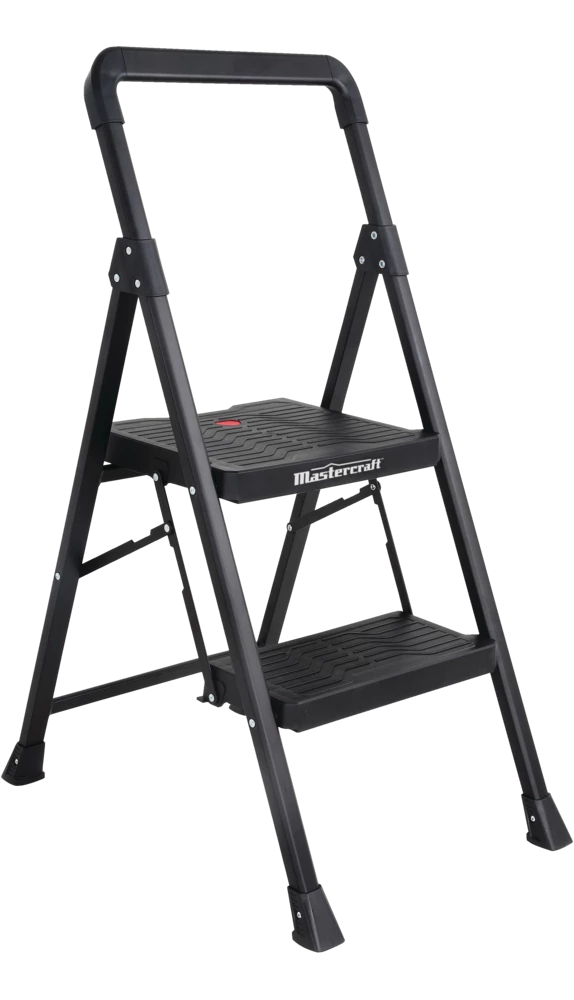 Mastercraft 2-Step Metal/Plastic Folding Step Stool, 250-lb, 3.1 Ft - Image 2