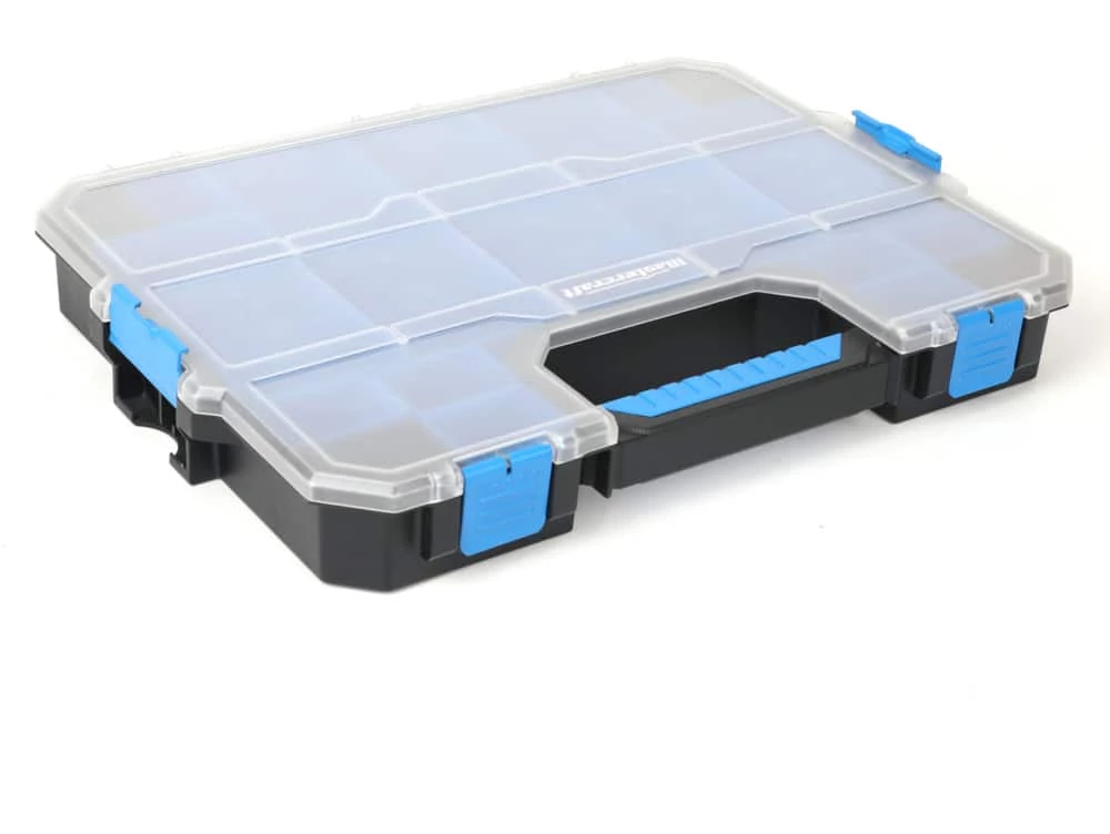 Mastercraft Portable Stackable Small Parts 20-Bins Organizer Tray W/ Lid, 17x13x3-in