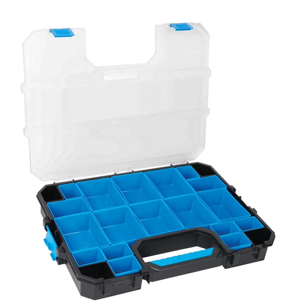 Mastercraft Portable Stackable Small Parts 20-Bins Organizer Tray W/ Lid, 17x13x3-in - Image 2