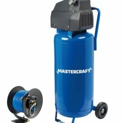 Mastercraft 20-Gallon Oil-Free Vertical Air Compressor With Bonus Hose Reel, 135-PSI, 2HP