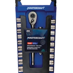 Mastercraft Socket Set 20-pc 1/2-in Drive, SAE / Metric, CRV, Nickel-Chrome Plating