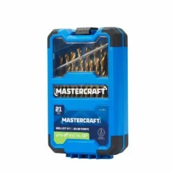 Mastercraft Titanium Drill Bit Set For Wood, Metal, Plastic, 21-pc