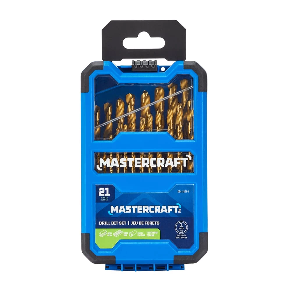 Mastercraft Titanium Drill Bit Set For Wood, Metal, Plastic, 21-pc - Image 2