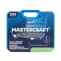 Mastercraft HSS & HCS Drill/Drive Accessory Bit Set For Wood, Metal, Plastic, 230-pc