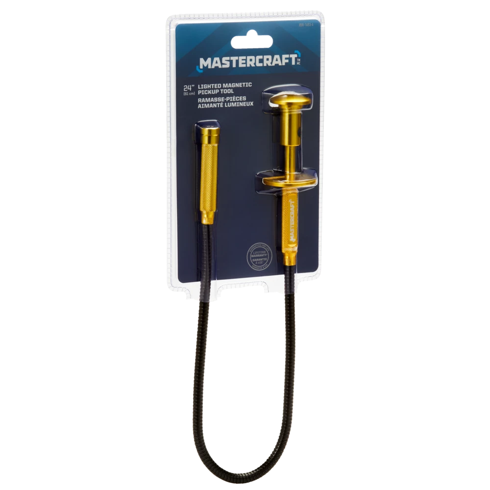 Mastercraft Obedient Flexible LED Lighted Magnetic/Mechanical Pick-Up Tool, 24-in - Image 2