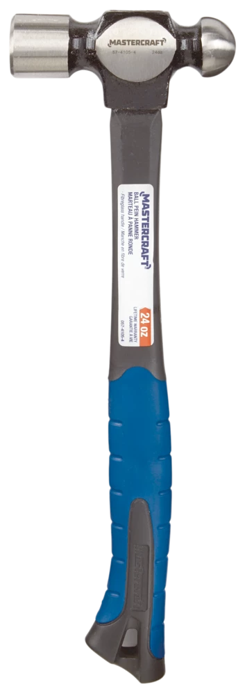 Mastercraft Ball Pein Hammer, Fibergrlass Handle, 16-oz