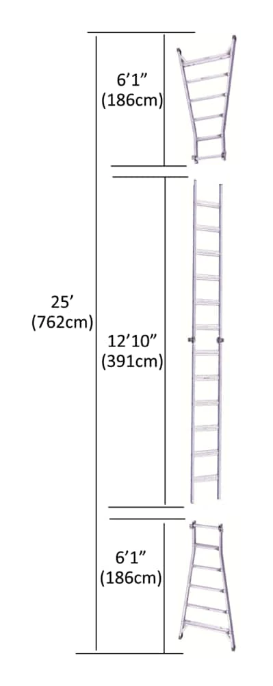 Mastercraft Grade 1A Aluminum Multi-Task Ladder, 25-ft, 300-lb - Image 11