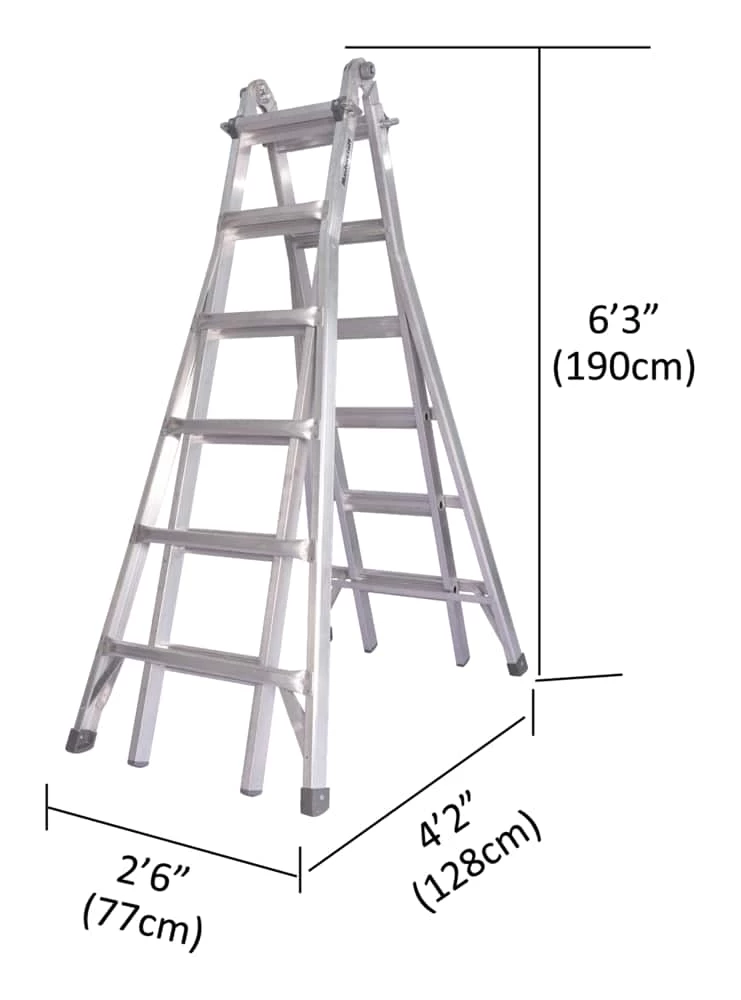 Mastercraft Grade 1A Aluminum Multi-Task Ladder, 25-ft, 300-lb - Image 14