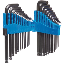 Mastercraft SAE/Metric Extra Long Ball End Hex Key Set/Allen Wrench Set, Rust Resistant, Cr-V Steel, 25-pc