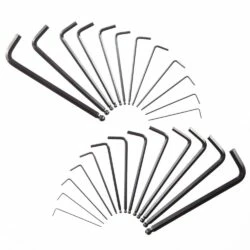 Mastercraft SAE/Metric Long Ball End Hex Key Set/Allen Wrench Set, Rust Resistant, Cr-V Steel, 25-pc