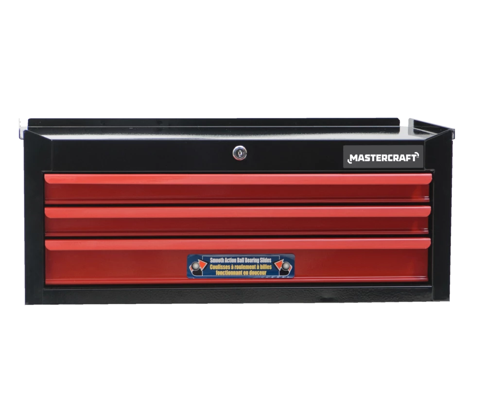 Mastercraft Middle/Intermediate Tool Chest W/ 3 Drawers, Black & Red, 26-in - Image 2