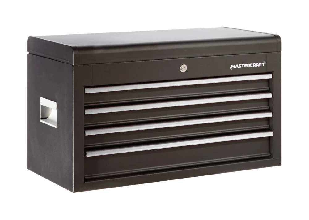 Mastercraft Tool Chest W/ 4 Drawers, Black, 26-in