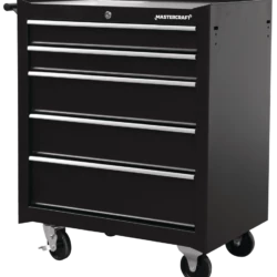 Mastercraft Rolling Tools Storage Cabinet W/ 5 Drawers, Black, 26-in