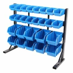 Mastercraft Single-Side 26-Bin Parts Rack, 35x13x30-in