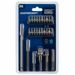 Mastercraft Magnetic Carbide Assorted Screwdriver Bit & Adaptor Set , 26-pc