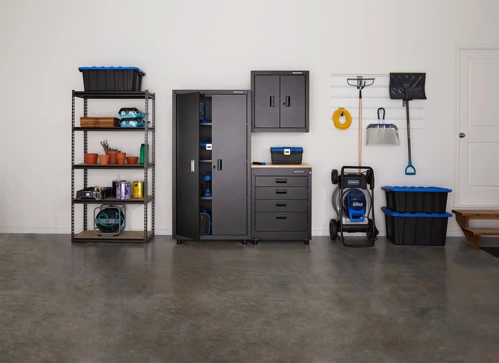 Mastercraft Adjustable 5-Shelf Steel Metal & Wood Storage Rack / Shelving Unit, 36 X 16 X 72-in - Image 5