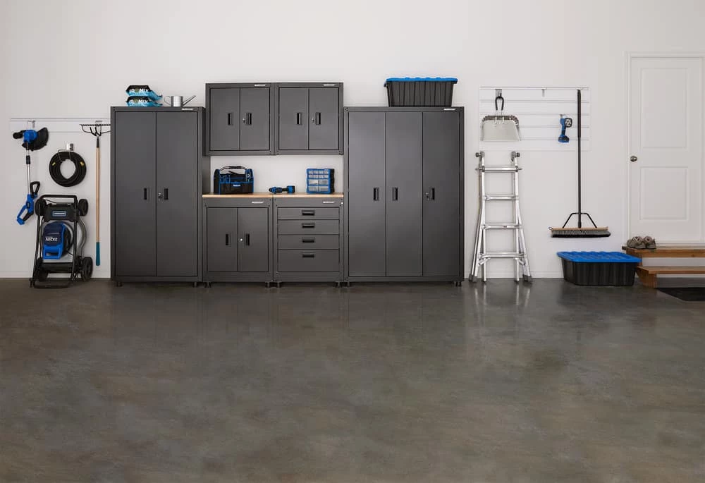 Mastercraft 2-Door Tall & Wide Cabinet With 3 Adjustable Shelves, Black Series, 36.5 X 18 X 72-in - Image 14