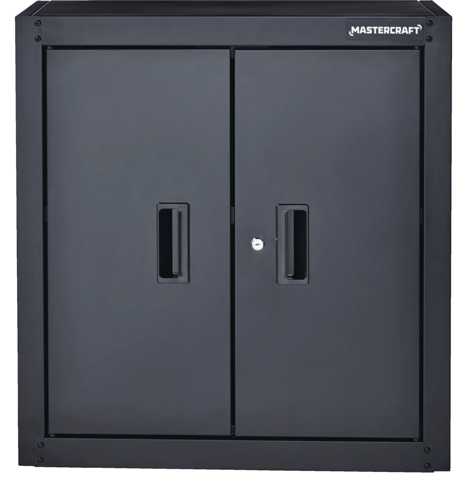 Mastercraft 2-Door Wall Cabinet With 2 Adjustable Shelves, Black Series, 28 X 12 X 29.5-in - Image 3