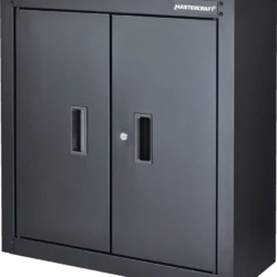 Mastercraft 2-Door Wall Cabinet With 2 Adjustable Shelves, Black Series, 28 X 12 X 29.5-in