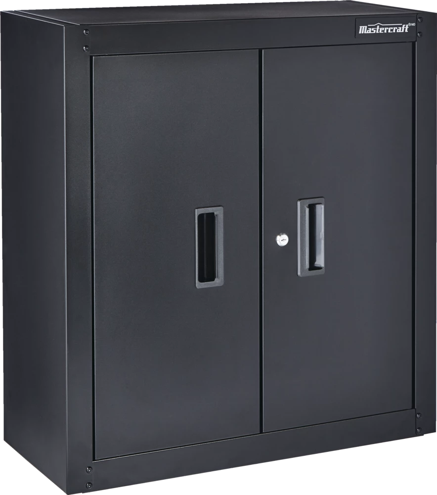 Mastercraft 2-Door Wall Cabinet With 2 Adjustable Shelves, Black Series, 28 X 12 X 29.5-in - Image 2