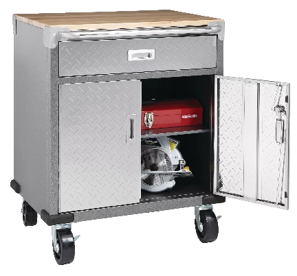Mastercraft 2-Door, 1-Drawer Wooden Top Base Storage Cabinet With Wheels, Diamond Series, 29 X 23 X 35-in - Image 8