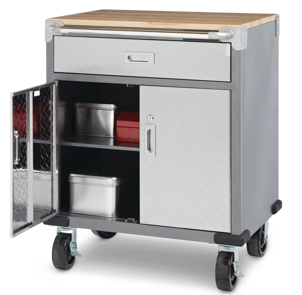 Mastercraft 2-Door, 1-Drawer Wooden Top Base Storage Cabinet With Wheels, Diamond Series, 29 X 23 X 35-in - Image 9