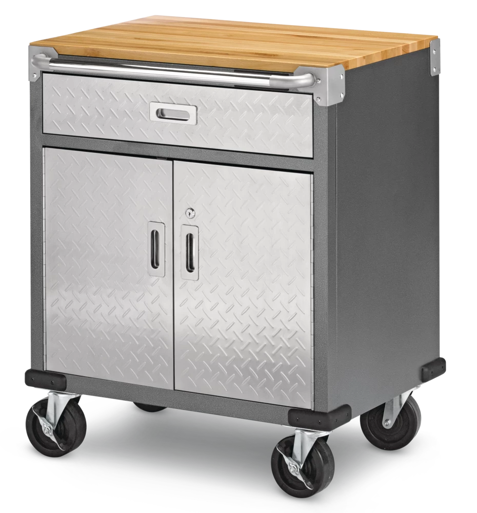 Mastercraft 2-Door, 1-Drawer Wooden Top Base Storage Cabinet With Wheels, Diamond Series, 29 X 23 X 35-in - Image 4