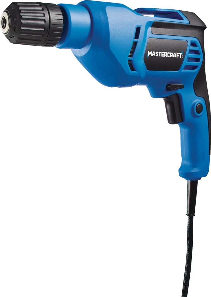 Mastercraft 5A Variable Speed Corded Drill/Driver With Keyless Chuck & Non-Slip Grip, 3/8-in