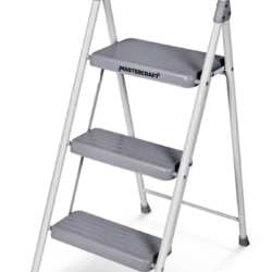 Mastercraft 3-Step Metal Folding Step Stool, 225-lb, 3.2 Ft