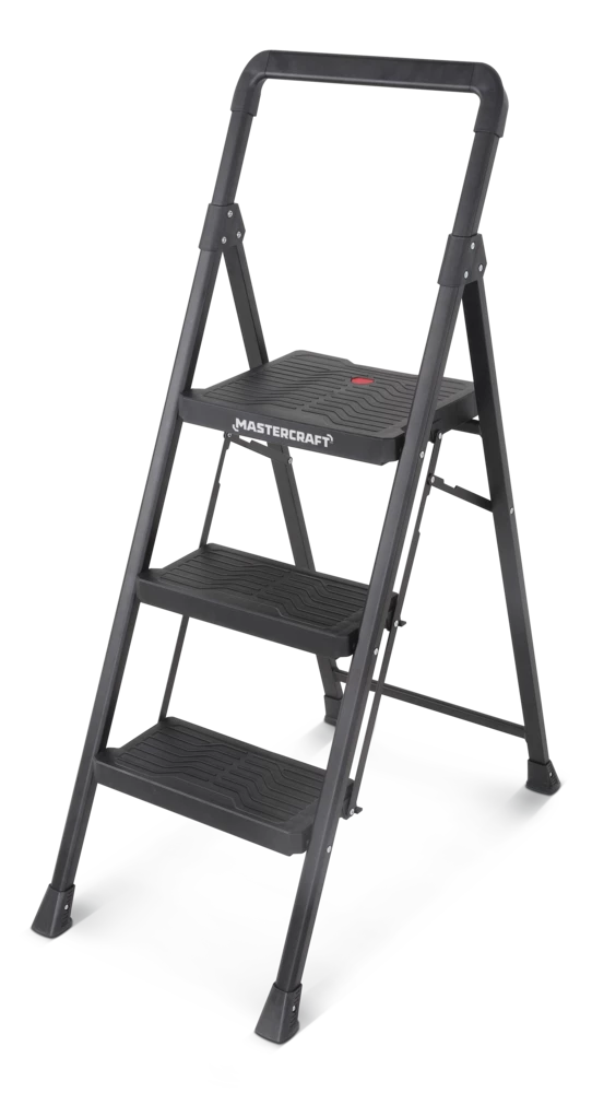 Mastercraft 3-Step Metal/Plastic Folding Step Stool, 250-lb, 3.9 Ft - Image 2