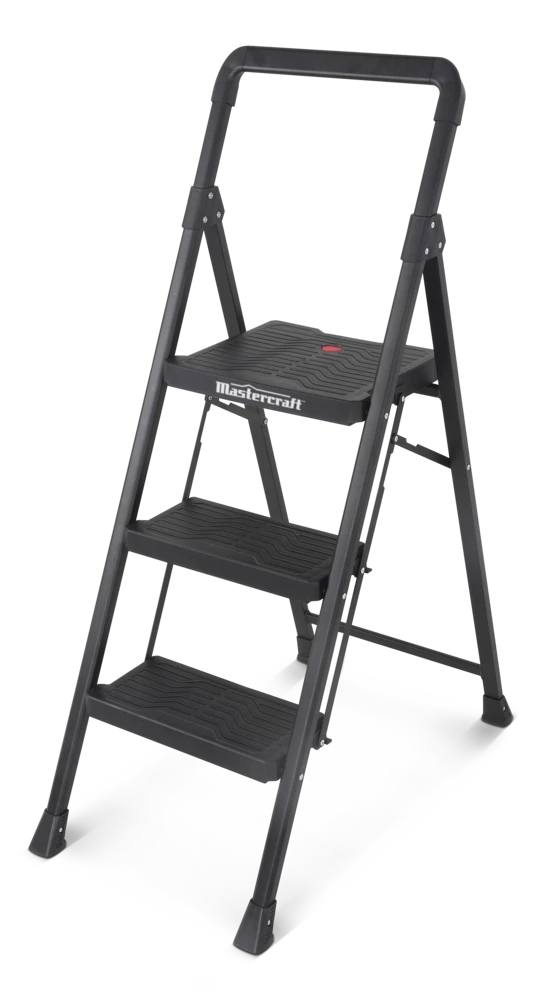 Mastercraft 3-Step Metal/Plastic Folding Step Stool, 250-lb, 3.9 Ft - Image 4