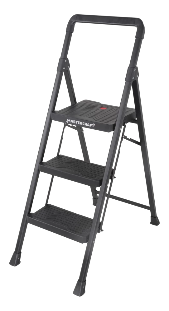 Mastercraft 3-Step Metal/Plastic Folding Step Stool, 250-lb, 3.9 Ft - Image 3