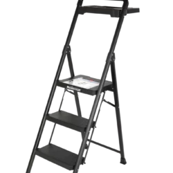 Mastercraft 3-Step Heavy-Duty Metal/Plastic Folding Step Stool, 300-lb, 4.5 Ft