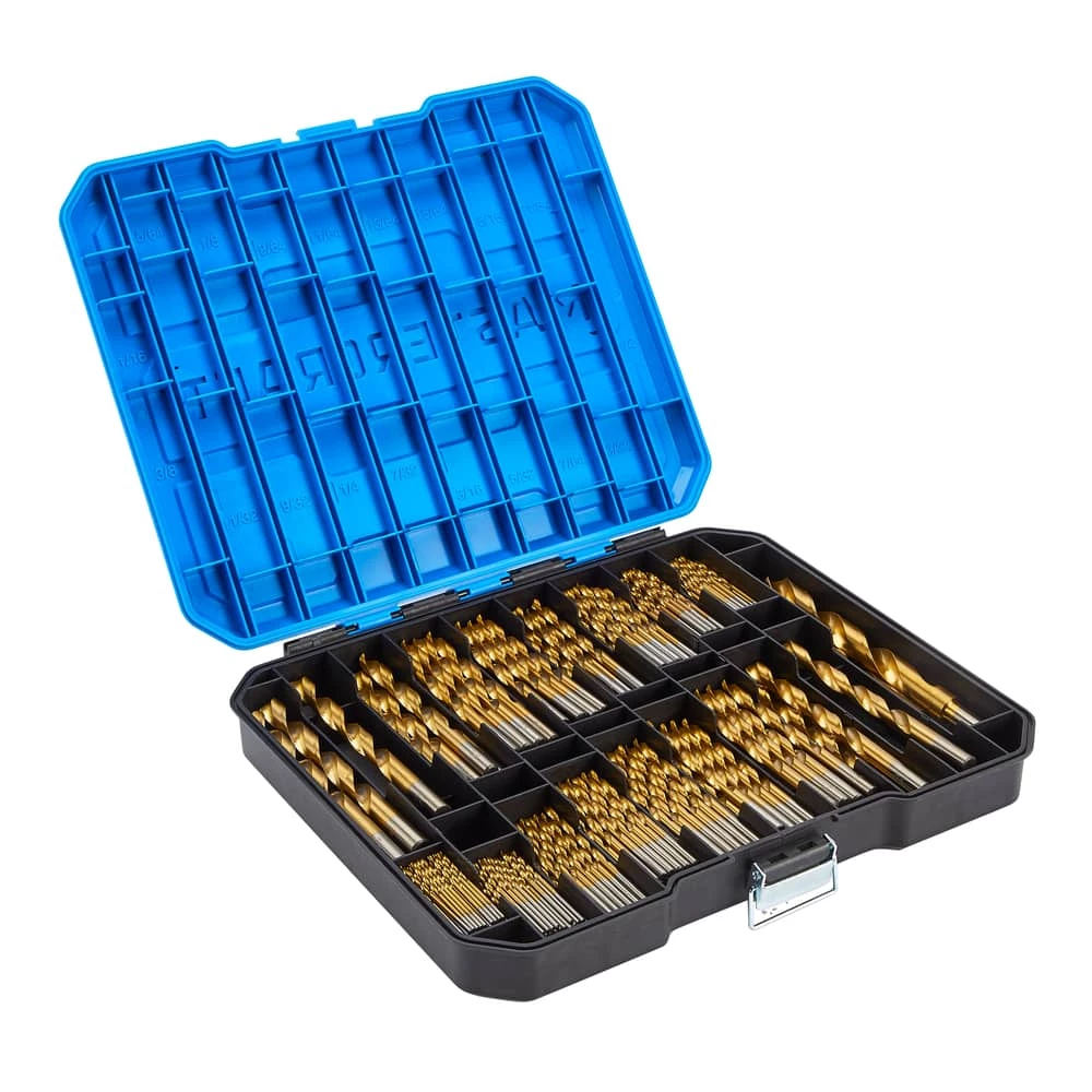 Mastercraft Titanium Drill Bit Set For Wood, Metal, Plastic, 300-pc - Image 5