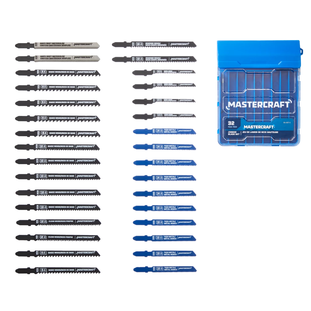 Mastercraft U-Shank HSS & HCS Jigsaw Blade Set With Case, For Wood, Metal, 32-pc - Image 3