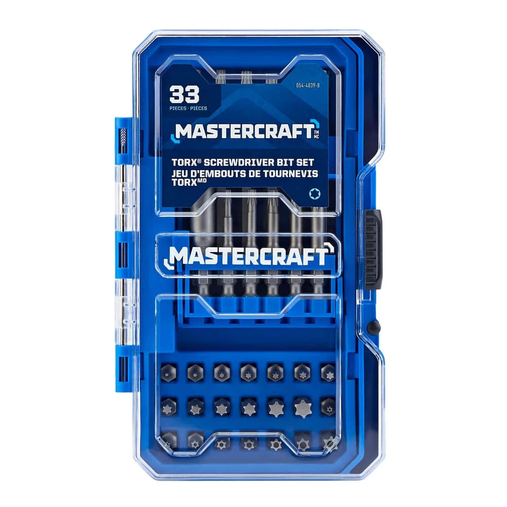 Mastercraft TORX Carbide Assorted Screwdriver Bit Set For Metal, Plastic, Masonry, 33-pc