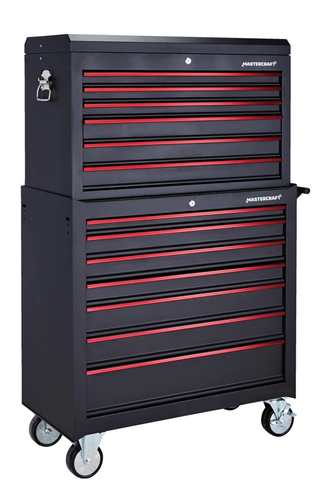 Mastercraft Rolling Tools Storage Cabinet W/ 7 Drawers, Black, 36-in - Image 9
