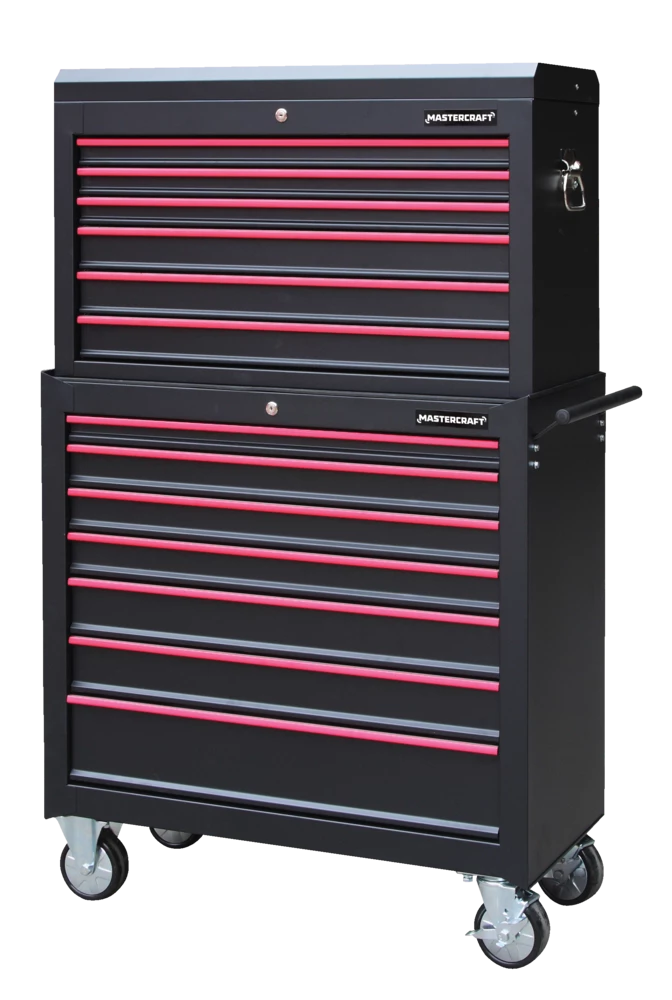 Mastercraft Rolling Tools Storage Cabinet W/ 7 Drawers, Black, 36-in - Image 10