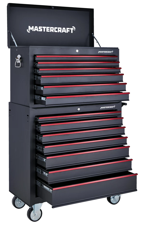 Mastercraft Rolling Tools Storage Cabinet W/ 7 Drawers, Black, 36-in - Image 3