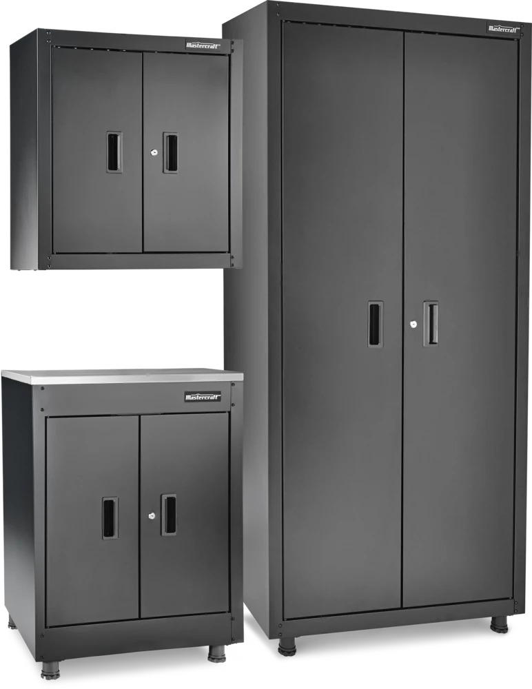 Mastercraft 2-Door Tall & Wide Cabinet With 3 Adjustable Shelves, Black Series, 36.5 X 18 X 72-in - Image 12