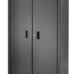 Mastercraft 2-Door Tall & Wide Cabinet With 3 Adjustable Shelves, Black Series, 36.5 X 18 X 72-in