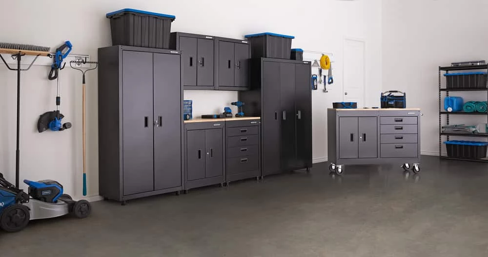 Mastercraft 2-Door Tall & Wide Cabinet With 3 Adjustable Shelves, Black Series, 36.5 X 18 X 72-in - Image 13