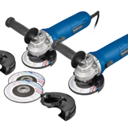 Mastercraft 6A Corded Angle Grinder With Auxiliary Handle, Cut-Off Disc & Guard, 4.5-in, 2-pk