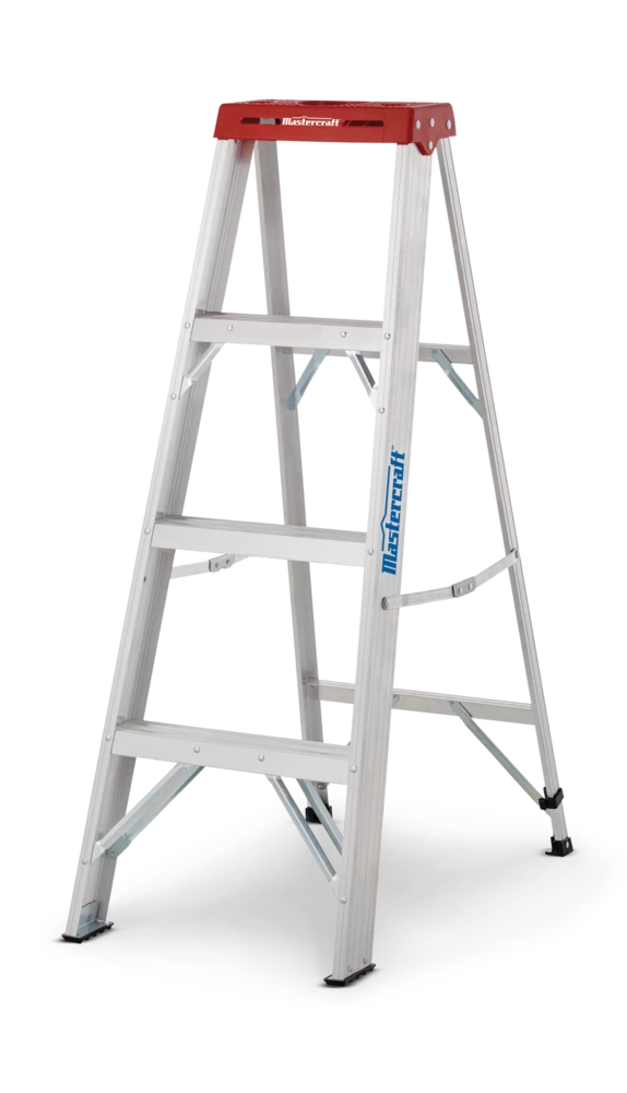 Mastercraft Grade 3 Aluminum 3 Step Ladder, 4-ft, 200-lb